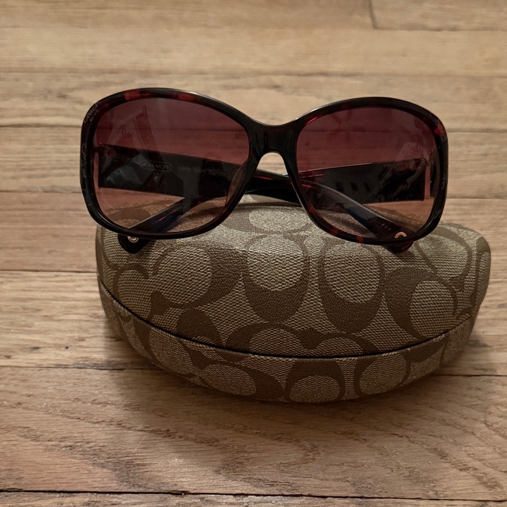 Coach Black and Pink Sunglasses with Case